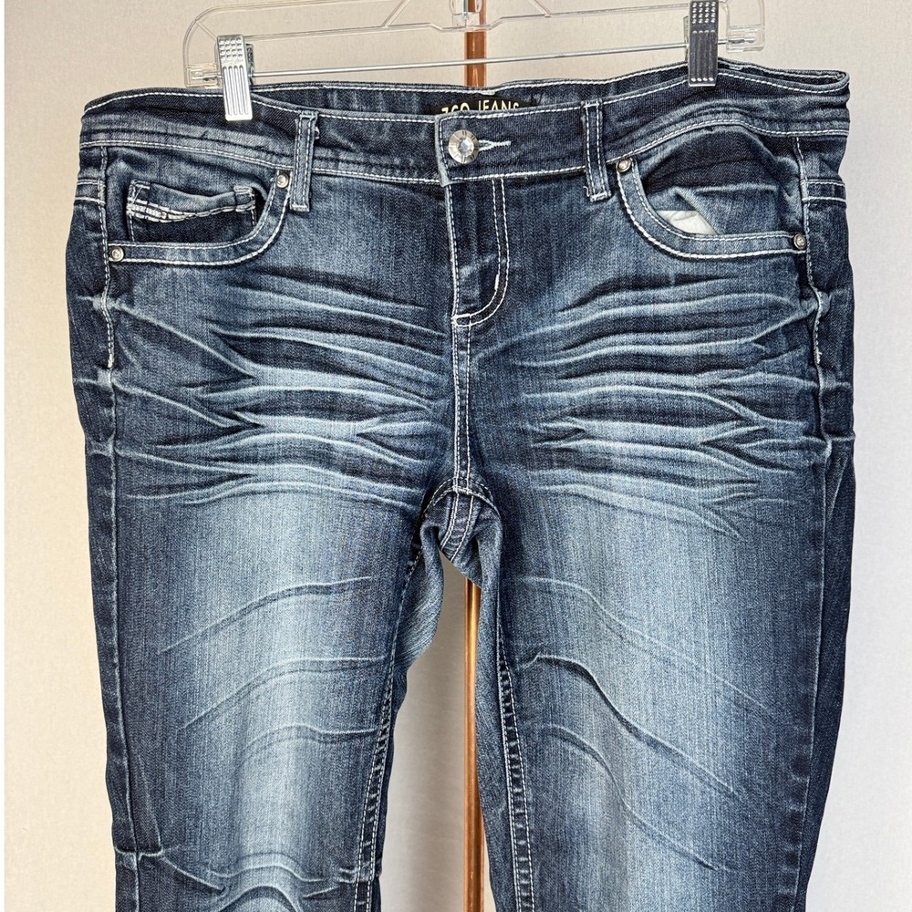 ZCO Jeans‎ Women's Size 16 Embellished Pockets Dark Wash Denim Skinny Jeans - Picture 2 of 16